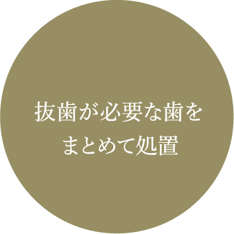 抜歯が必要な歯をまとめて処置
